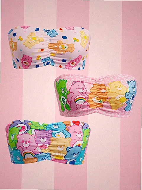 X Damen Bandeau BH mit niedlichem Cartoon Muster Billig24