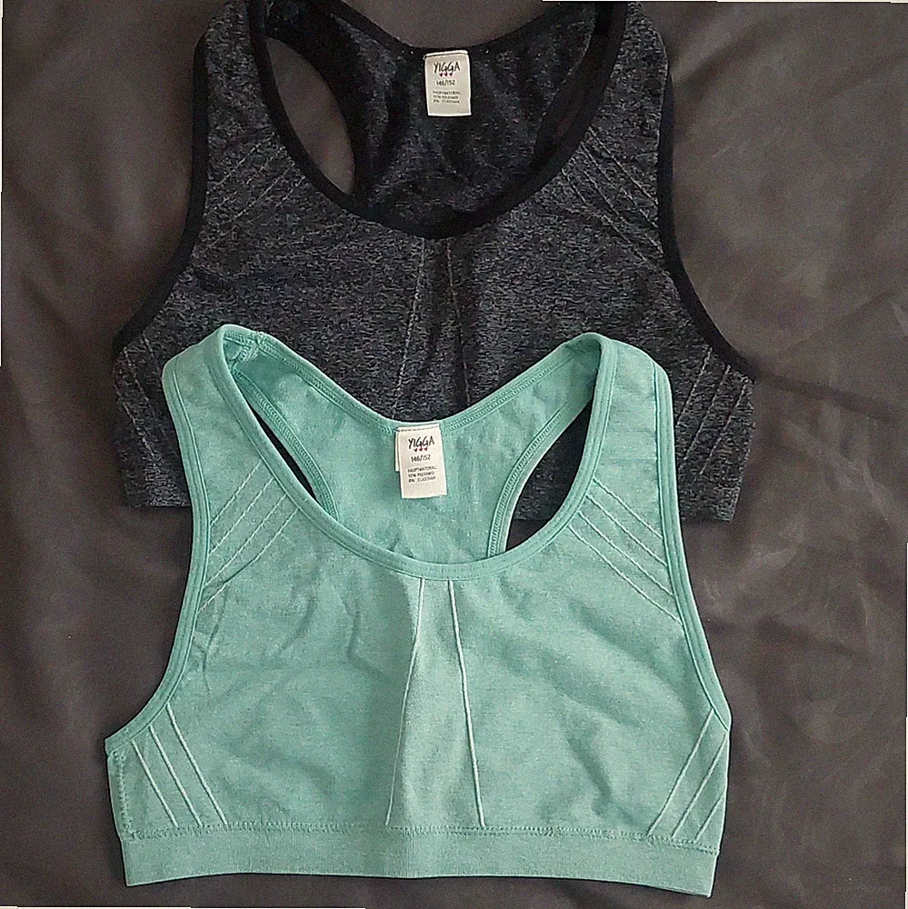 YIGGA Damen Sport-BH Seamless Racerback grau meliert Gr. 146/152