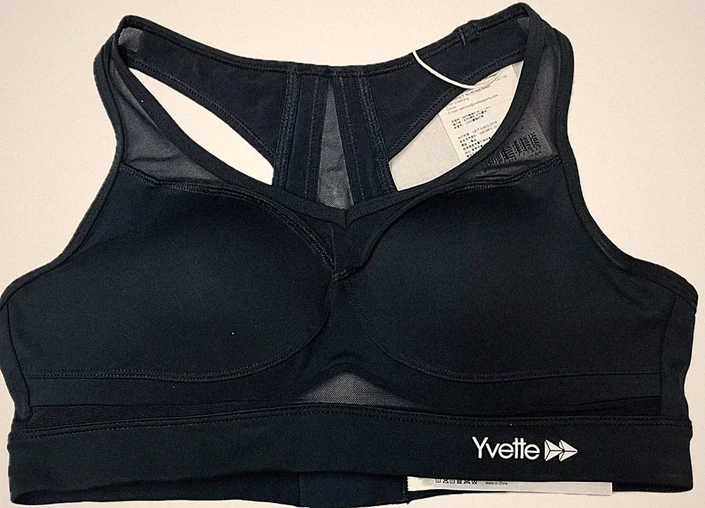 Yvette Sport BH Schwarz Größe M - mittlerer Halt - ohne Bügel - Schwimmerrücken