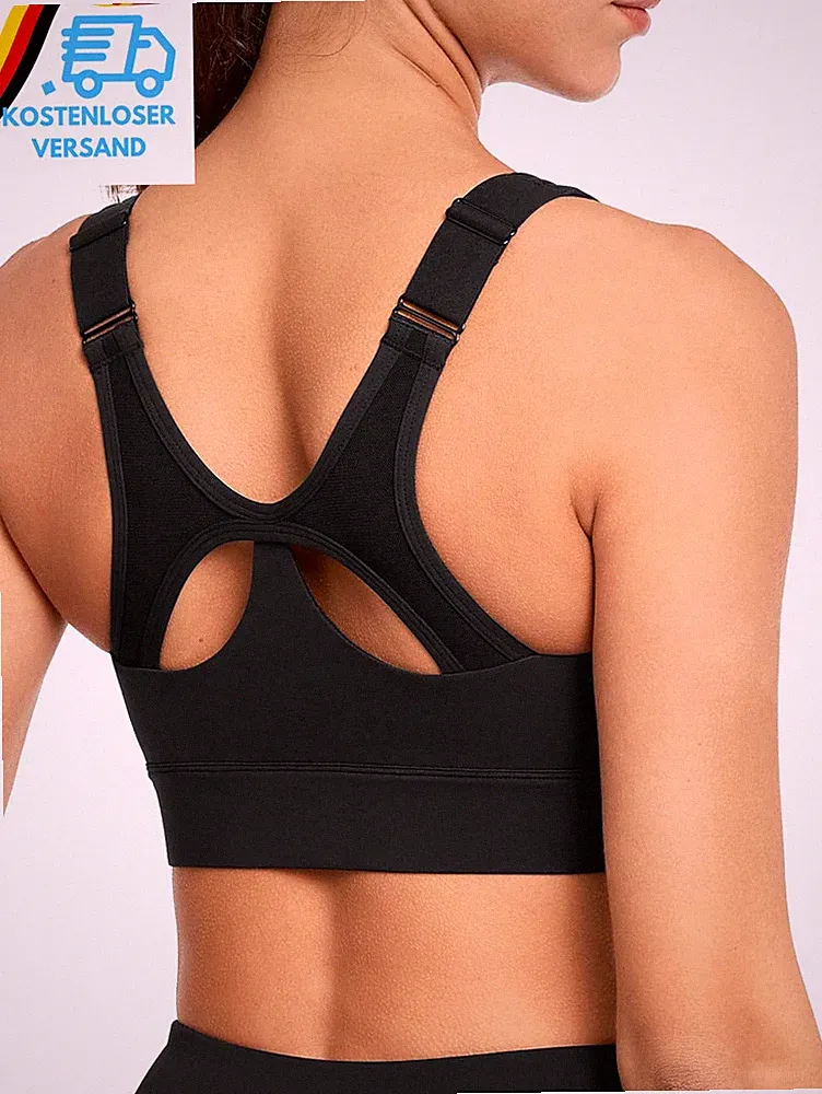 Yvette Sport BH Starker Halt Verstellbar Vorderverschluss Große Größen Fitness L