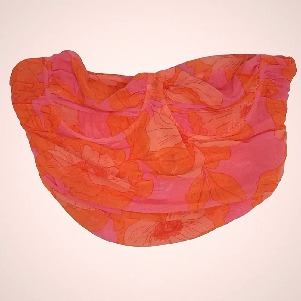 Zara, Bandeau-BH, Größe: L, Pink/Orange, Elasthan/Polyester, Blumen, Damen #YUD