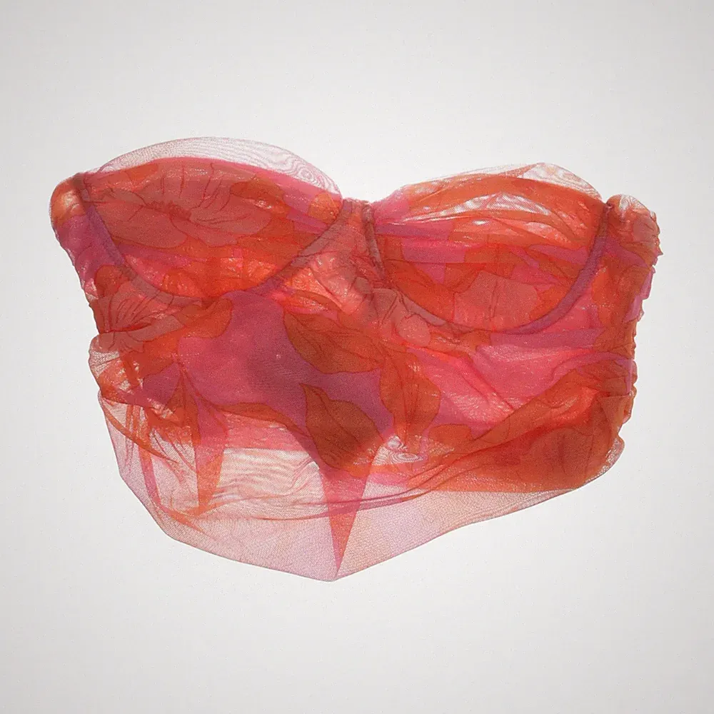 Zara, Bandeau-BH, Größe: M, Pink/Orange/Mehrfarbig, Batik, Damen #Bx1
